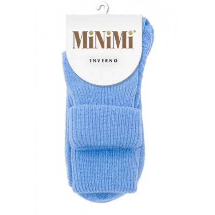 Теплые женские носки из шерсти и акрила Inverno 3301-azzurro, MiNiMi