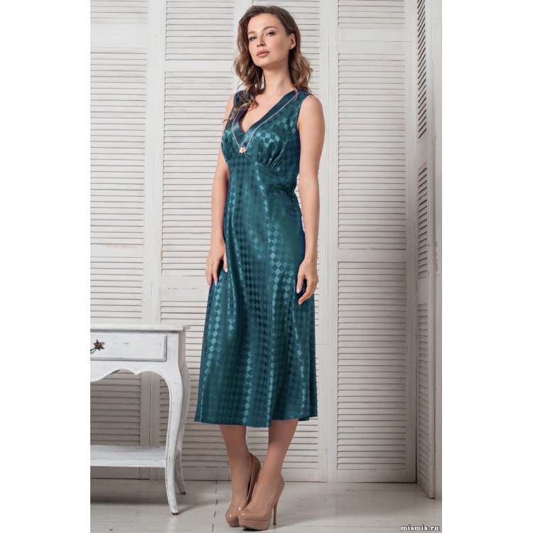 Длинная женская сорочка 8128-emerald, Mia-Amore