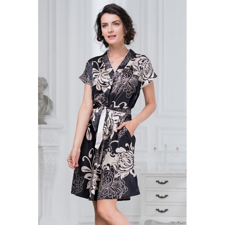 Женская атласная туника 8441-black, Mia-Amore