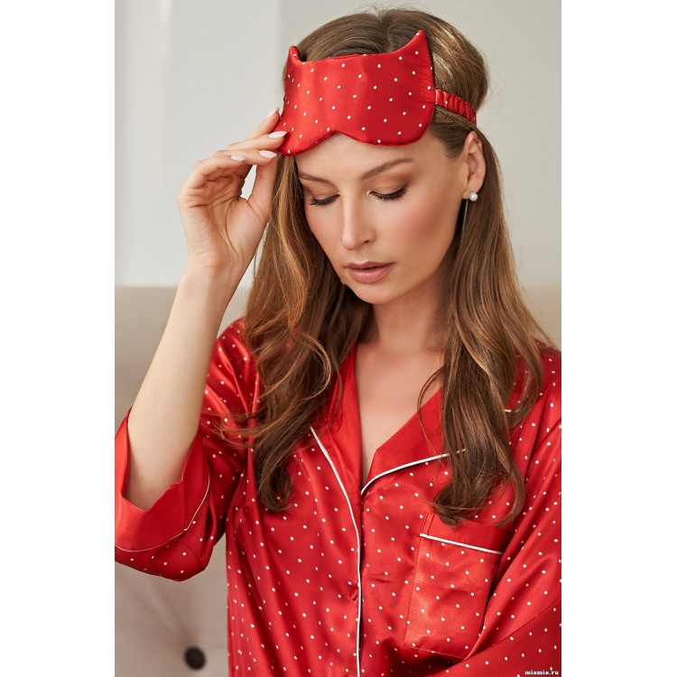 Маска на глаза для сна 8704 red, Mia-Amore