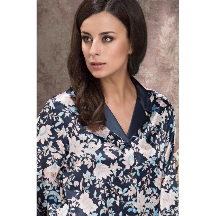 Шелковый домашний комплект с брюками 5966, Mia-Amore