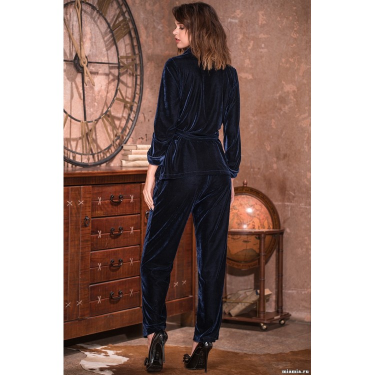 Женский домашний велюровый костюм с брюками 8206, Mia-Amore