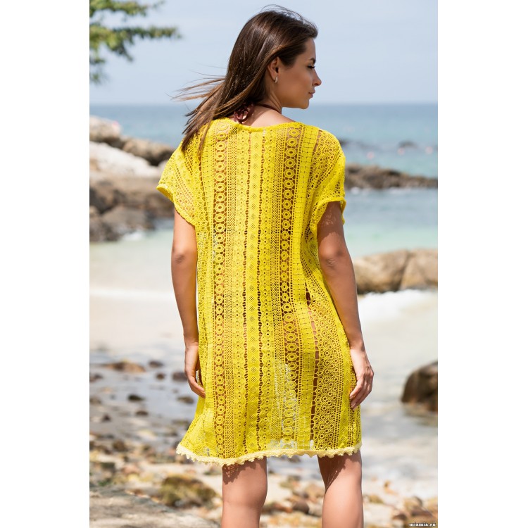 Женская пляжная туника 6641-yellow, Mia-Amore
