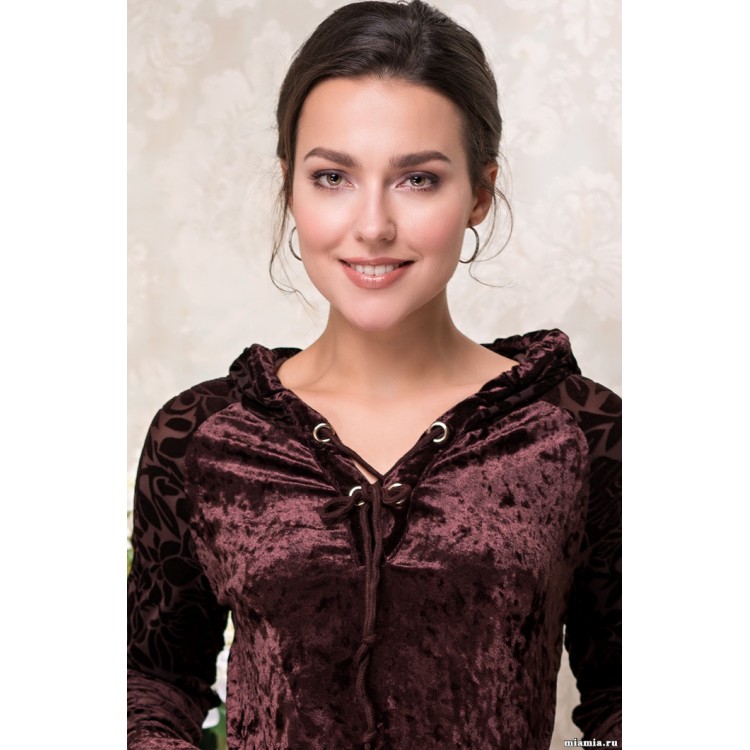 Женский бархатный домашний костюм 8156, Mia-Amore