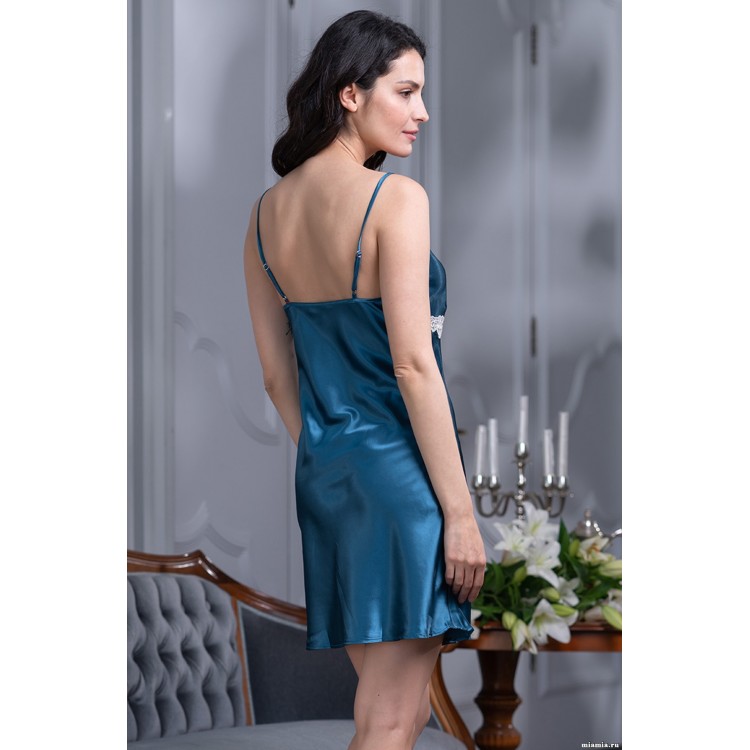 Короткая женская атласная сорочка 8731 - sapfir, Mia-Amore Короткая женская атласная сорочка 8731 - sapfir, Mia-Amore