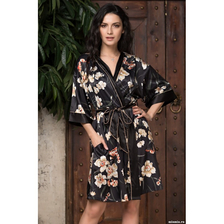 Женский шелковый халат 3333, Mia Amore