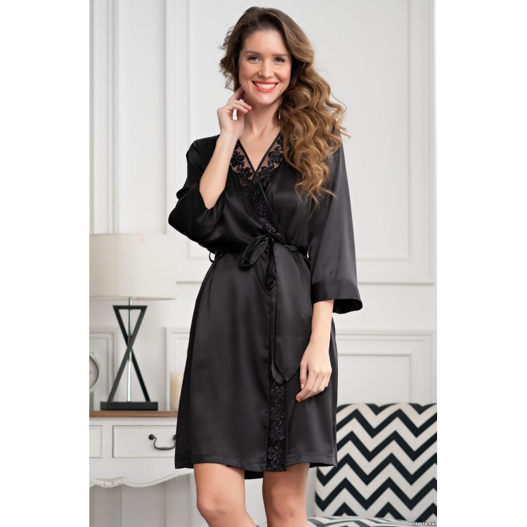 Женский халат 8583 black, Mia-Amore