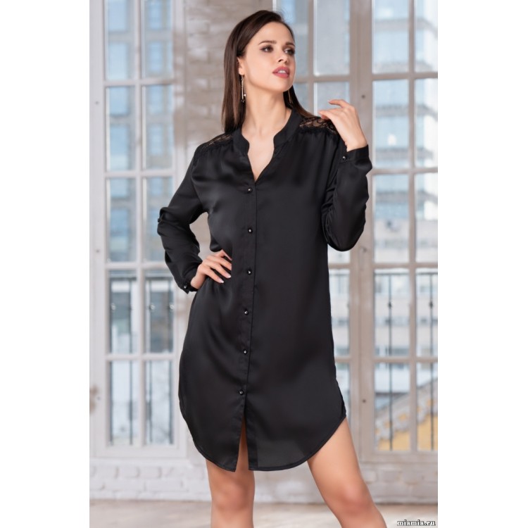 Женская блузка-рубашка 8337-black, Mia-Amore