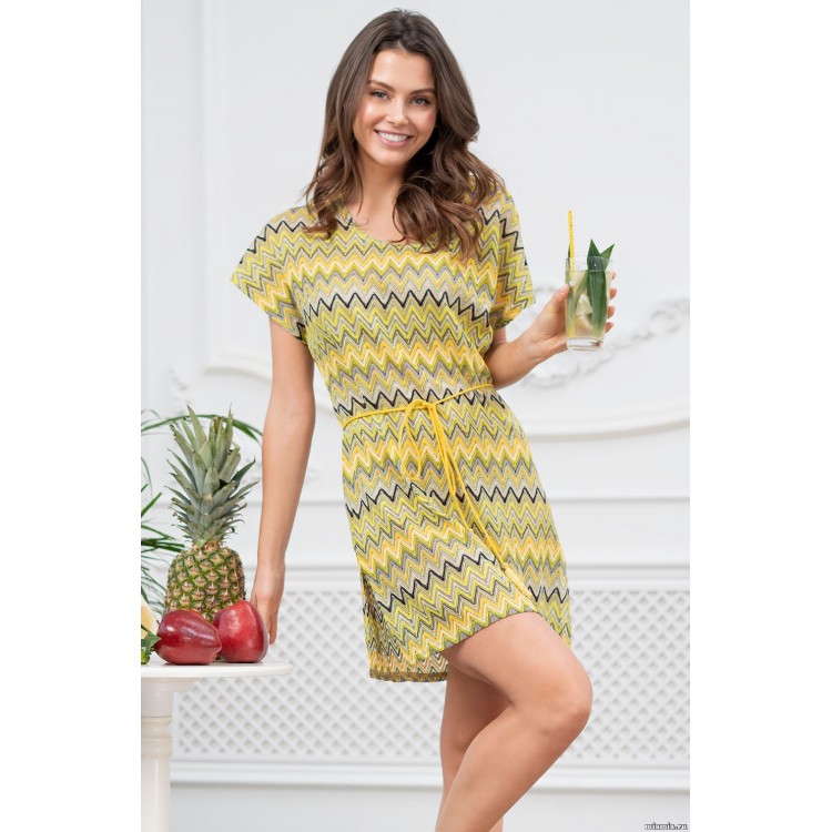 Женская пляжная туника 8241-yellow, Mia-Amore