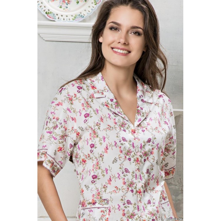 Женская хлопковая пижама с брюками 6296, Mia-Amore