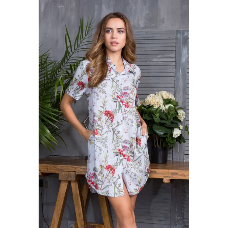 Домашняя рубашка из вискозы 16321-white, Mia-Mia