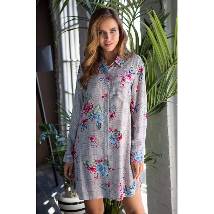 Домашняя рубашка из вискозы 16325-gray, Mia-Mia