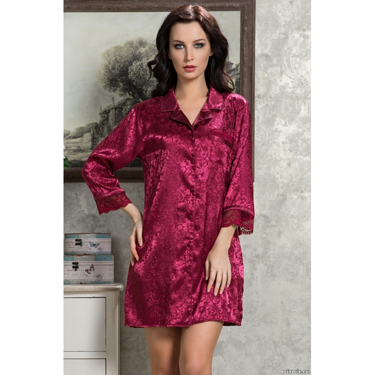 Бордовая домашняя рубашка 9537-bordo, Mia-Amore