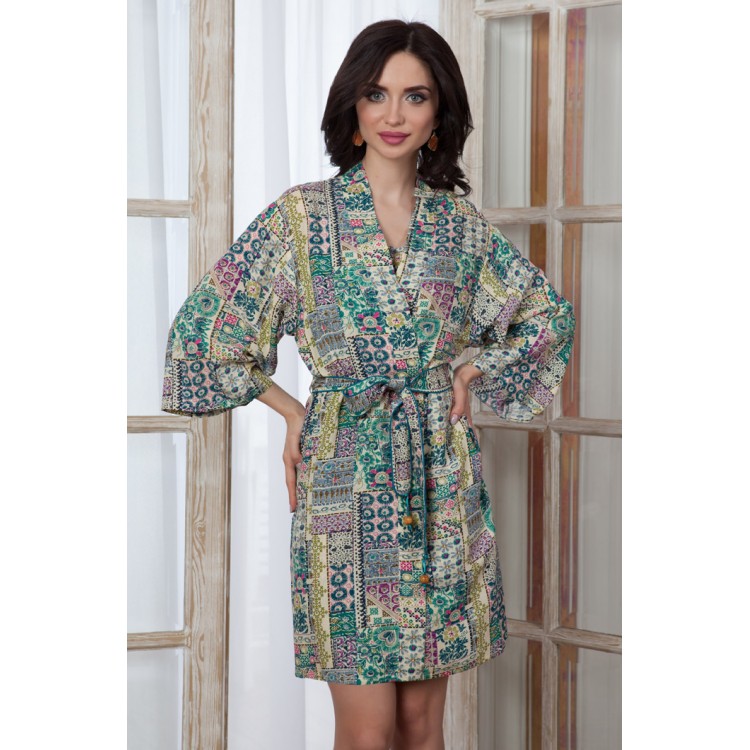 Женский халат из вискозы 16203-green, Mia-Mia