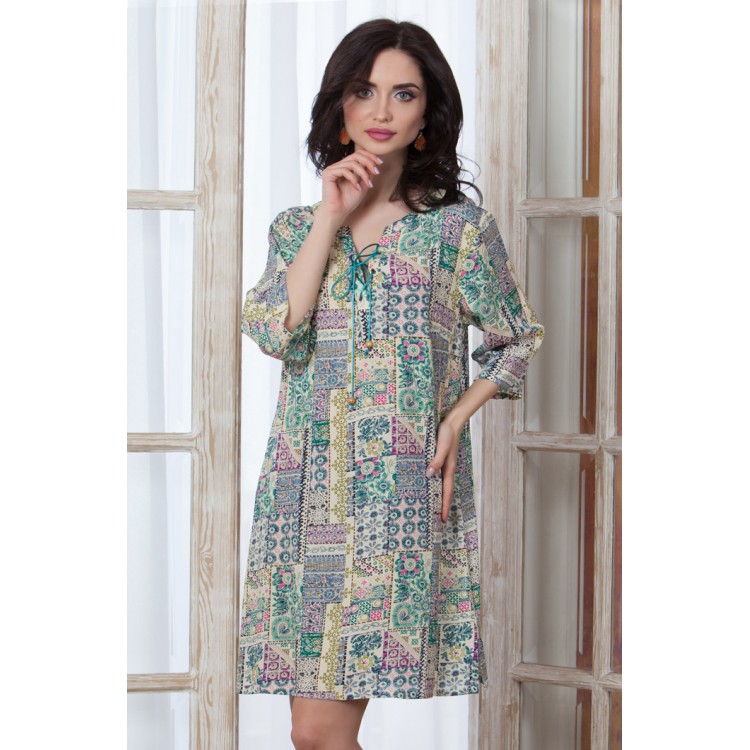Женская домашняя туника из вискозы 16204-green, Mia-Mia