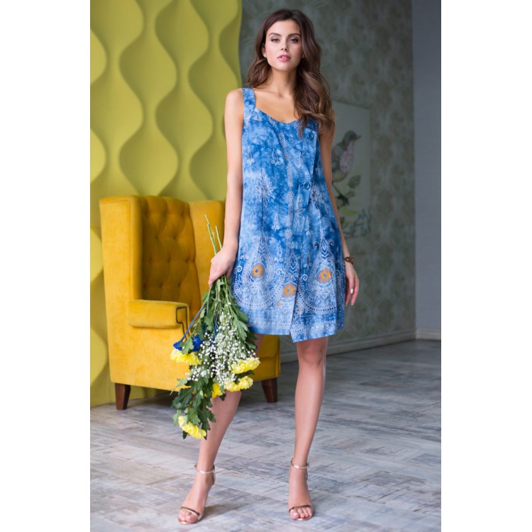 Женское платье из вискозы для дома и отдыха 16233-blue, Mia-Mia