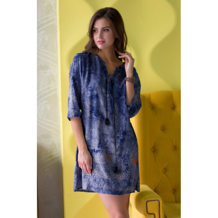 Женская туника из вискозы для дома и отдыха 16234-dark blue, Mia-Mia