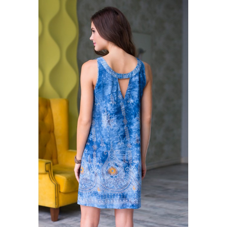 Женский сарафан из вискозы для дома и отдыха 16235-blue, Mia-Mia
