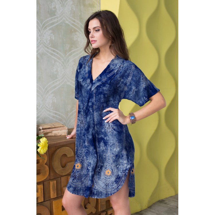 Женская туника из вискозы для дома и отдыха 16236-dark blue, Mia-Mia