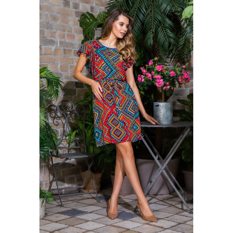 Платье женское из вискозы 16431 red, Mia-Mia