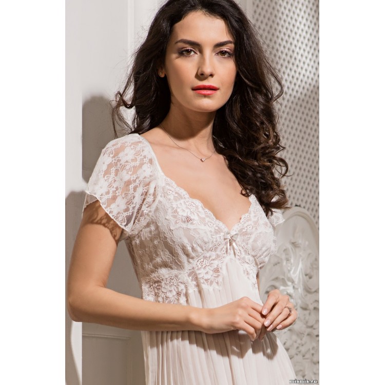 Белая шифоновая сорочка + стринги 9801-white, Mia-Amore Белая шифоновая сорочка + стринги 9801-white, Mia-Amore