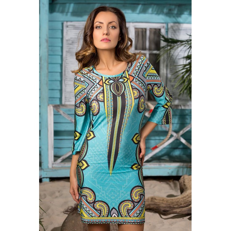 Голубая пляжная туника 19074-azure, Mia-Mia