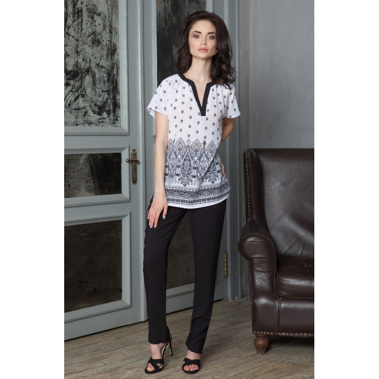 Женская пижама с брюками 16216-white, Mia-Mia