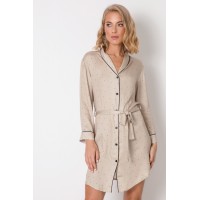 Платье женское домашнее на пуговицах AMBER BEIGE SS22, Aruelle