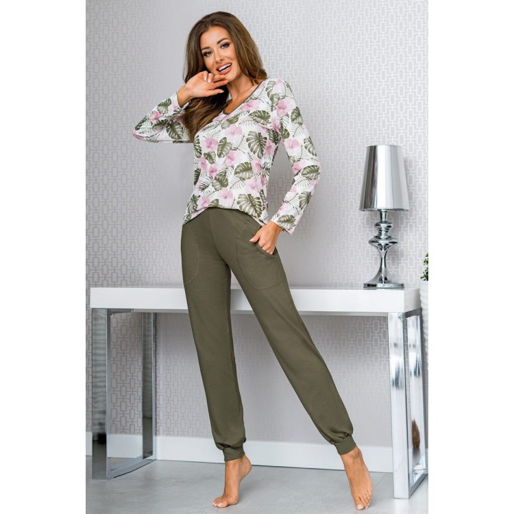 Пижама женская со штанами MILA KHAKI, DONNA