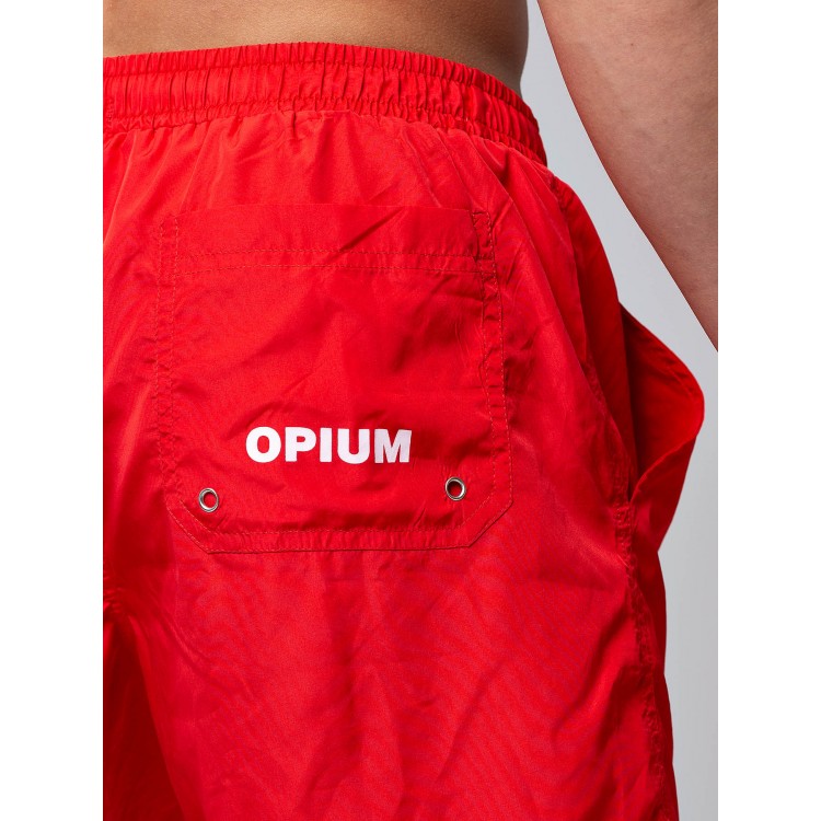 Красные мужские пляжные шорты F131, Opium