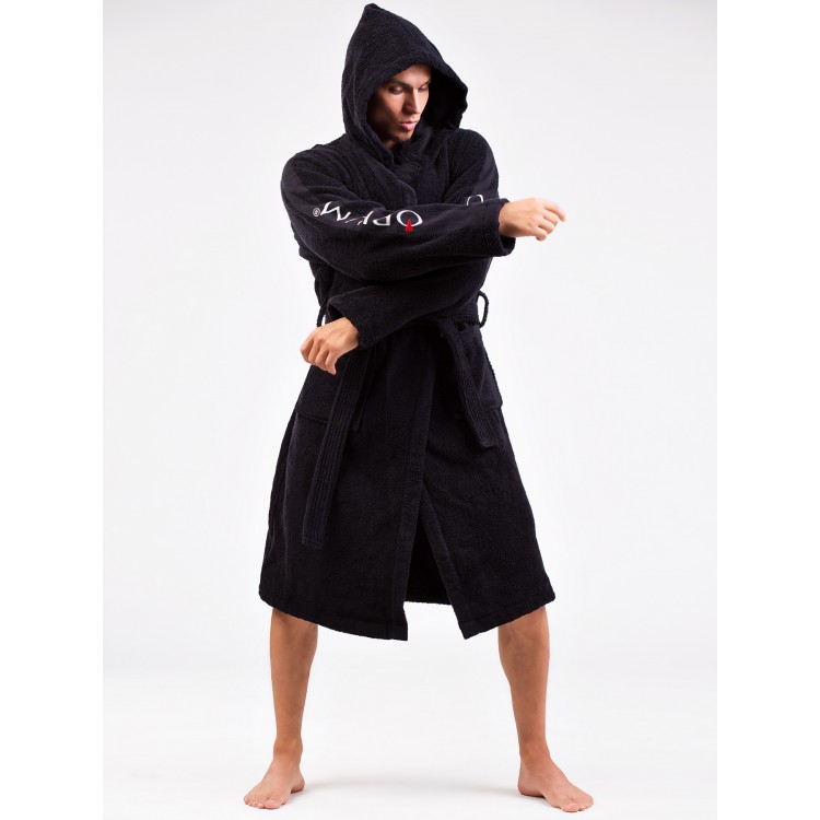 Мужской махровый халат с капюшоном MF-20 Fitness line, Opium Мужской махровый халат с капюшоном MF-20 Fitness line, Opium