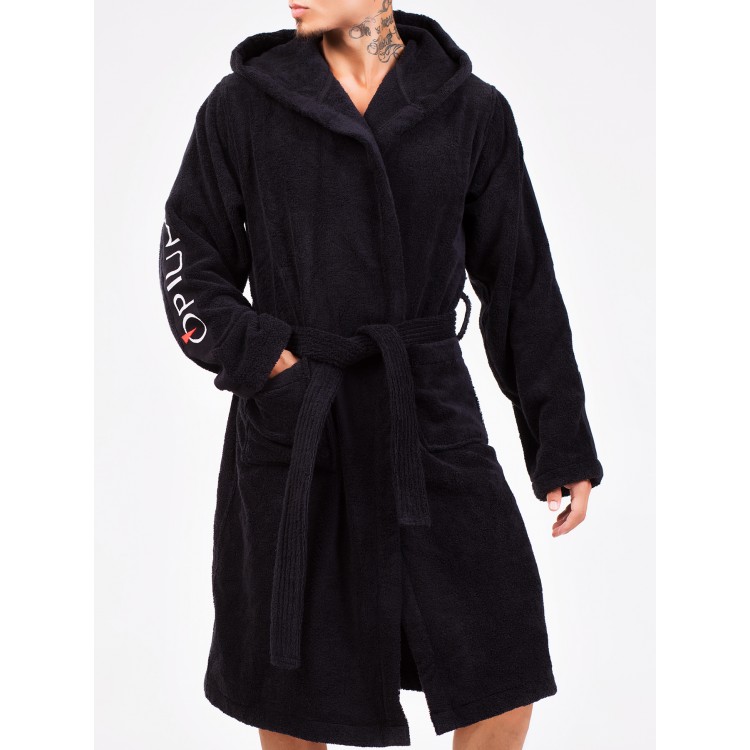 Мужской махровый халат с капюшоном MF-20 Fitness line, Opium Мужской махровый халат с капюшоном MF-20 Fitness line, Opium