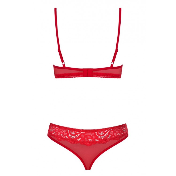 Красный эротический комплект бюст+стринг 829 SET, Obsessive