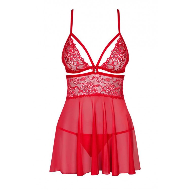 Сорочка женская короткая 838 Babydoll красный, Obsessive