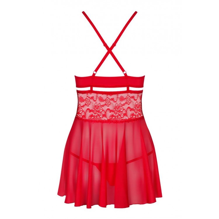 Сорочка женская короткая 838 Babydoll красный, Obsessive