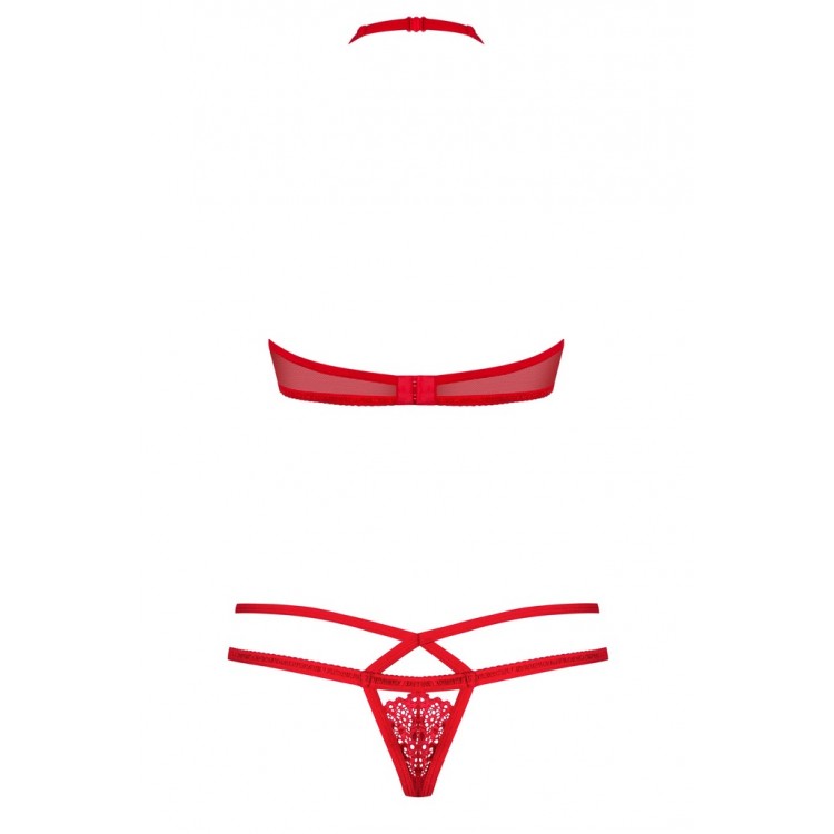 Комплект женского кружевного белья 838 Set-3 красный, Obsessive Комплект женского кружевного белья 838 Set-3 красный, Obsessive