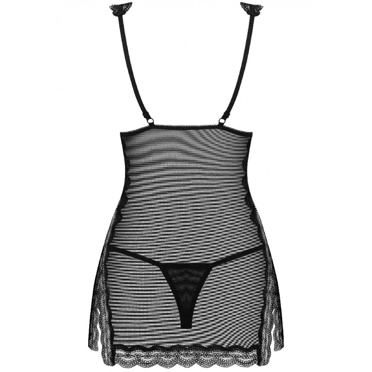 Сорочка женская прозрачная черная 839 Chemise, Obsessive Сорочка женская прозрачная черная 839 Chemise, Obsessive