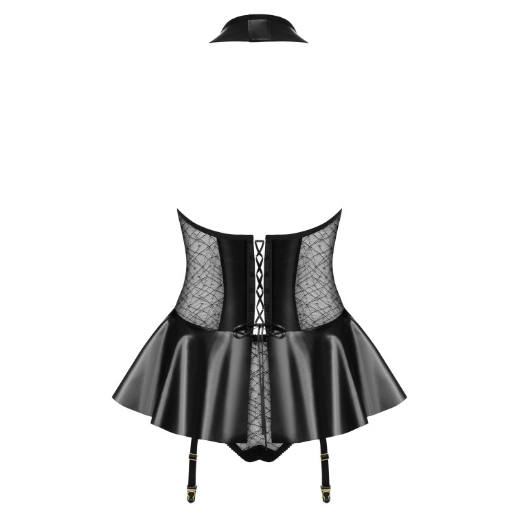 Черный эротический комплект корсет+панти 859 CORSET, Obsessive Черный эротический комплект корсет+панти 859 CORSET, Obsessive