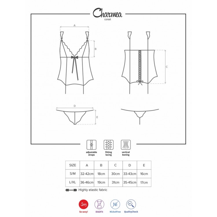 Эротический корсет Charmea corset black, Obsessive