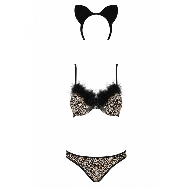 Сексуальный комплект белья кошки CHEETIA SET, Obsessive