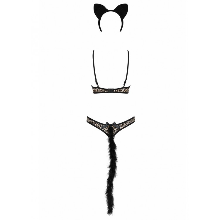 Сексуальный комплект белья кошки CHEETIA SET, Obsessive