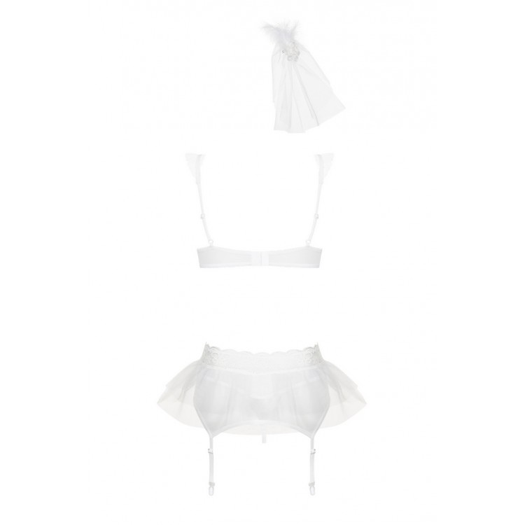 Белый эротический комплект 4 предмета JULITTA SET, Obsessive