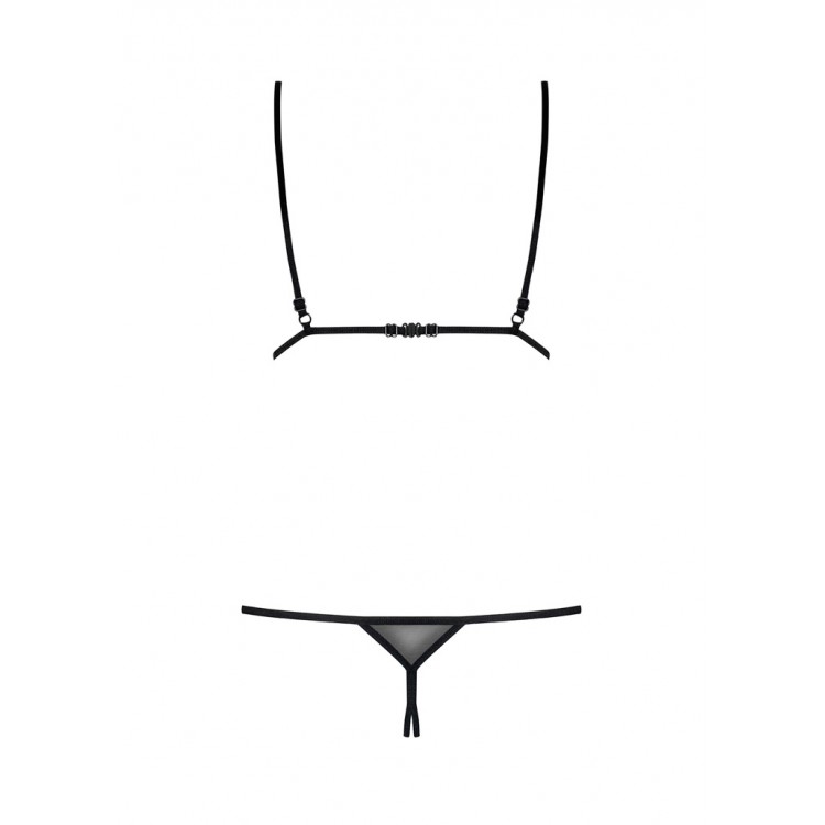 Черный эротический комплект бюст+трусики PLATINESA SET-black, Obsessive