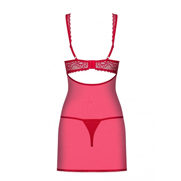 Красный эротический комплект сорочка и трусики ROUGEBELLE CHEMISE, Obsessive Красный эротический комплект сорочка и трусики ROUGEBELLE CHEMISE, Obsessive