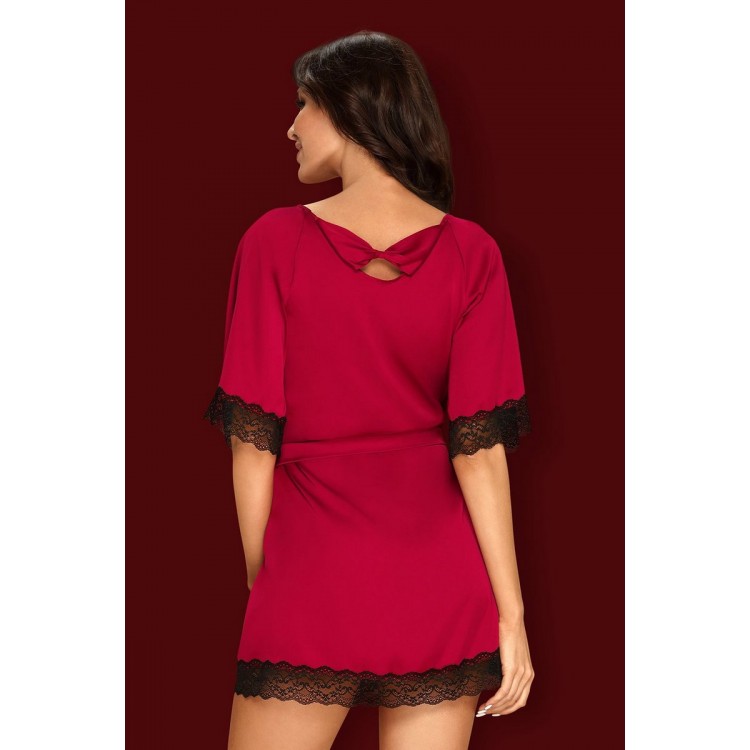 Пеньюар женский атласный SENSUELIA Robe красный, Obsessive