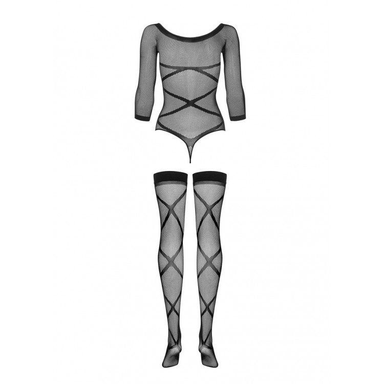 Боди сетка с чулками G320 Bodystocking, Obsessive