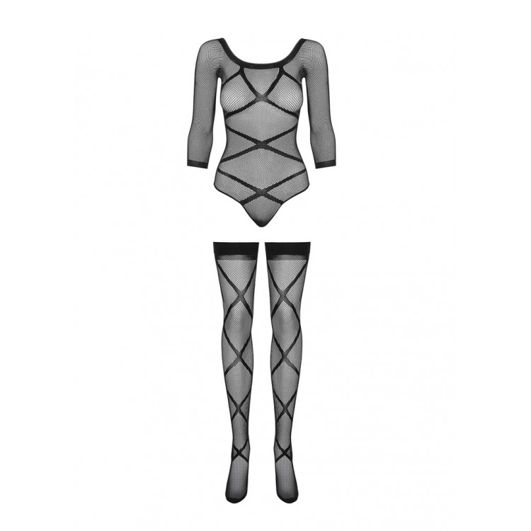 Боди сетка с чулками G320 Bodystocking, Obsessive