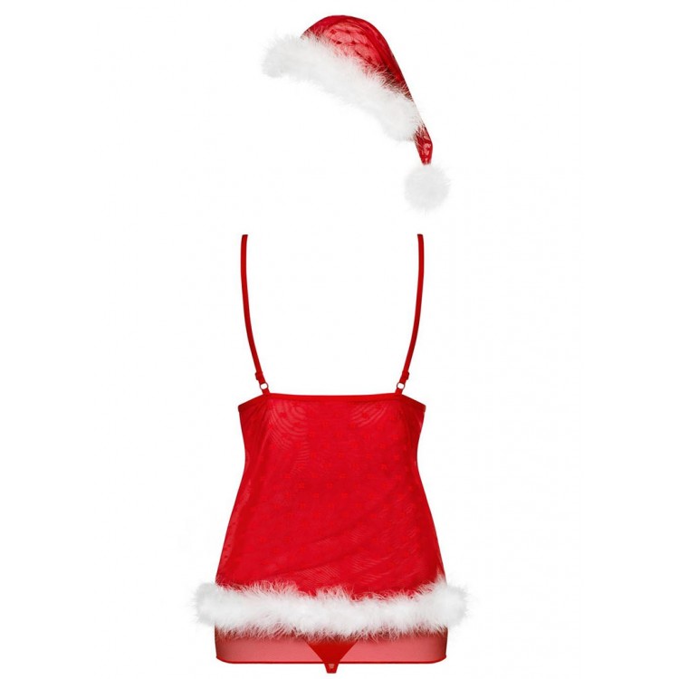 Новогодний эротический костюм SANTACUTIE BABYDOLL, Obsessive Новогодний эротический костюм SANTACUTIE BABYDOLL, Obsessive