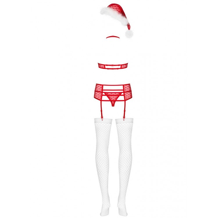 Новогодний эротический костюм SANTACUTIE SET, Obsessive Новогодний эротический костюм SANTACUTIE SET, Obsessive