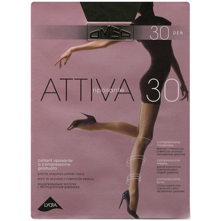 Колготки женские Attiva 30 den - nero, Omsa